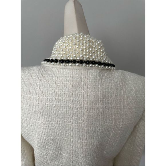 ALICE + OLIVIA Kidman cropped bead-embellished tweed jacket size XS $895 - Picture 9 of 12